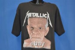 Vintage 90s Métallique Entre Sandman 1991 Concert Tour Old Man Face T-shirt XL