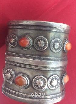 Vintage Antique Ambre Ethnique Tribal Vieux 1900s Argent Bracelet Bracelet Bracelet Bracelet