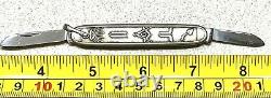 Vintage Antique Anvil USA Masonic Metal 2-blade Pliant Stylo Couteau De Poche Vieux