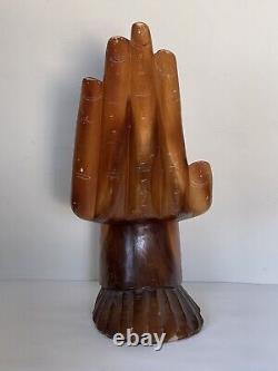 Vintage MID Century Modern Sculpture En Bois Sculpté Hand Tabouret Vieille Chaise Antique