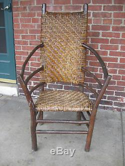 Vintage Old Hickory Grand Dossier Haut Fauteuil Side Chair Originale