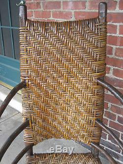 Vintage Old Hickory Grand Dossier Haut Fauteuil Side Chair Originale