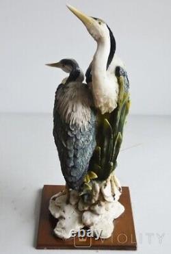 Vintage Sculpture Figurine Heron Bird Composite Matériau France Statue Rare Vieux