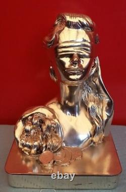 Vintage Silver Sterling Filler Figurine Déesse Richesse Statue Dame Rare Vieux 20ème