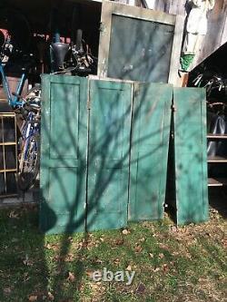 Vtg Paire Shabby Old Wooden Window Shutters Architectural Salvage Screen 54 X15